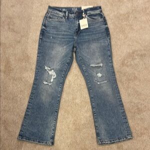 NWT a.n.a. High rise cropped flare Distressed Jeans, size 6